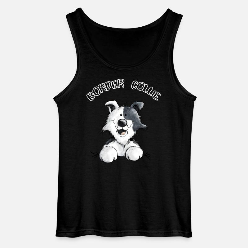 Abenteuerlustiger Border Collie - Gildan Männer Tank Top - Schwarz