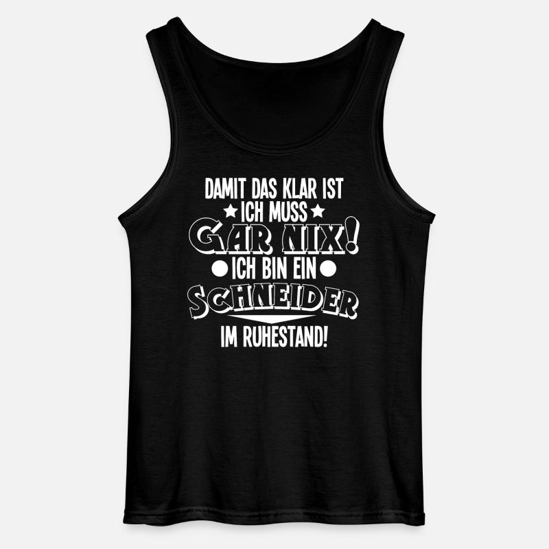 Schneider Rentner Ruhestand - Gildan Männer Tank Top - Schwarz