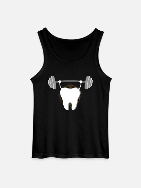 Tandkracht gewichthefmotief - Gildan mannen tanktop - zwart