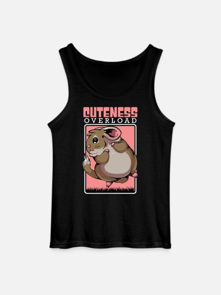 Cute Mouse Abundance Chinchilla - Gildan Men’s Tank Top - black
