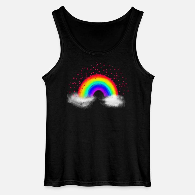 Regenbogen Wolken - Gildan Männer Tank Top - Schwarz