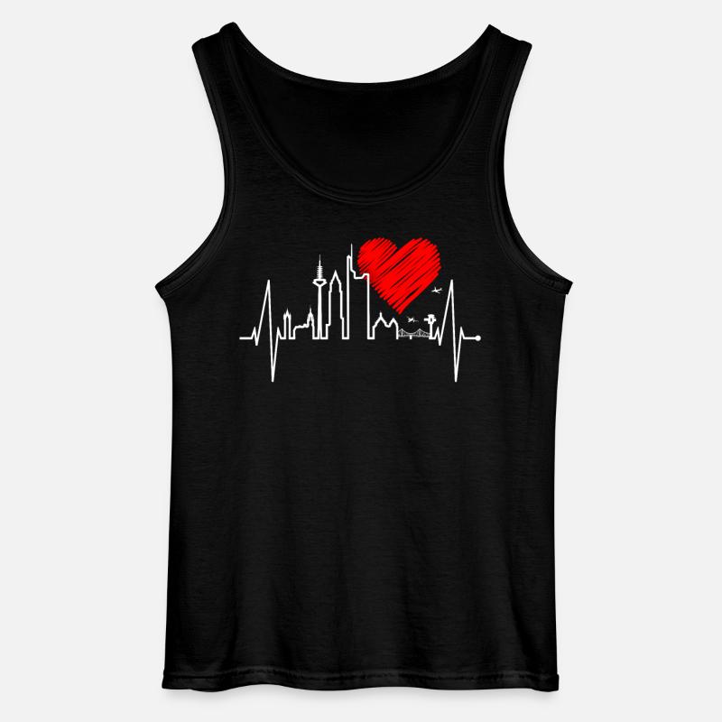 Frankfurts skyline hjerteslag fan elsker hjerte Hessen - Gildan tanktop til mænd - sort