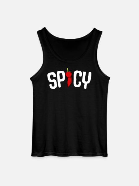 Spicy Pepper Typography - Gildan Men’s Tank Top - black