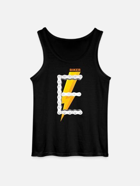 E-Biker Shirt Gift Icon Logo - Gildan Men’s Tank Top - black