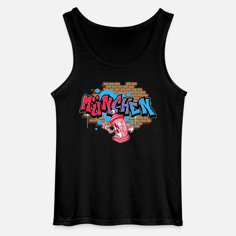 München Graffiti - Gildan Männer Tank Top - Schwarz