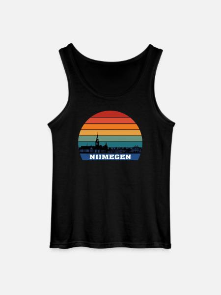 Nijmegen Skyline Silhouette Souvenir Netherlands - Gildan Men’s Tank Top - black