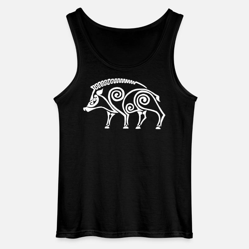 weißer keltischer Eber - Gildan Männer Tank Top - Schwarz