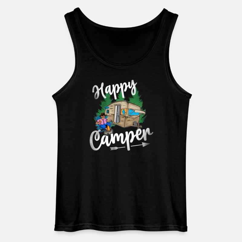 Happy Camper - Gildan Männer Tank Top - Schwarz