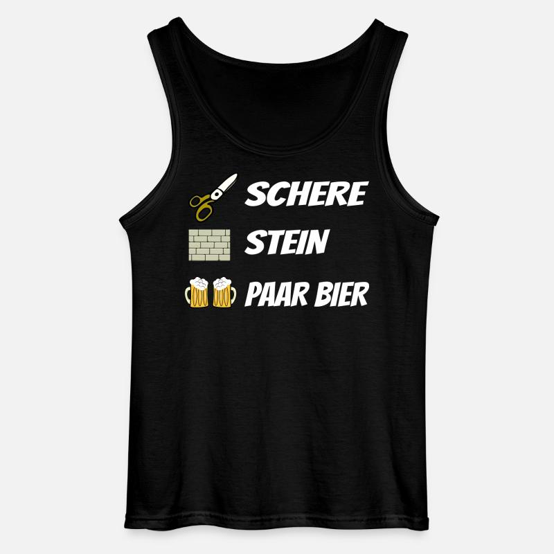 Schere , Stein, Paar Bier - Gildan Männer Tank Top - Schwarz