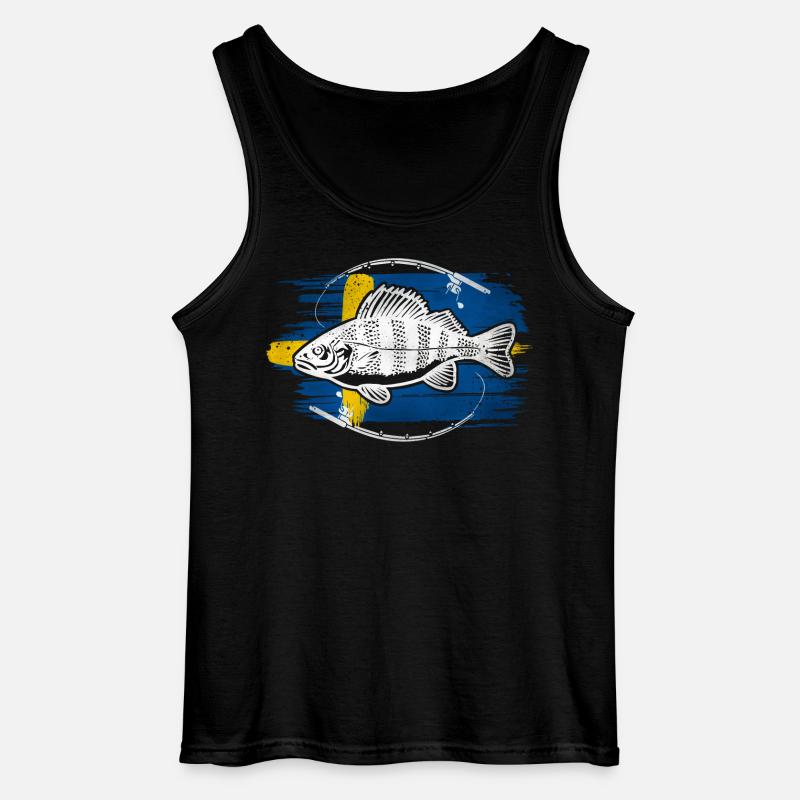 Perche de pêche de Suède - Débardeur Gildan Homme - noir