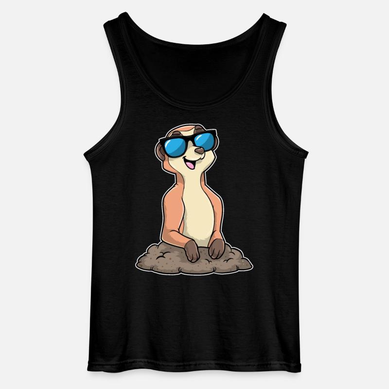 Erdmännchen mit Brille - Gildan Männer Tank Top - Schwarz