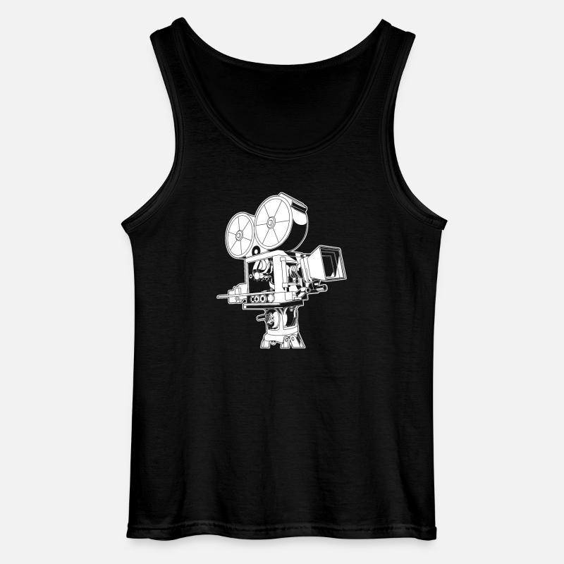 Retro Videokamera - Gildan Männer Tank Top - Schwarz