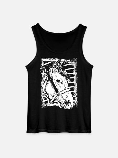 Reiten - Reiter - Pferd - Pferdekopf - Gildan Männer Tank Top - Schwarz