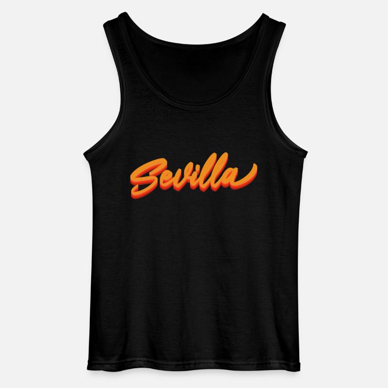 Sevilla Gradient Script Logo - Gildan Männer Tank Top - Schwarz