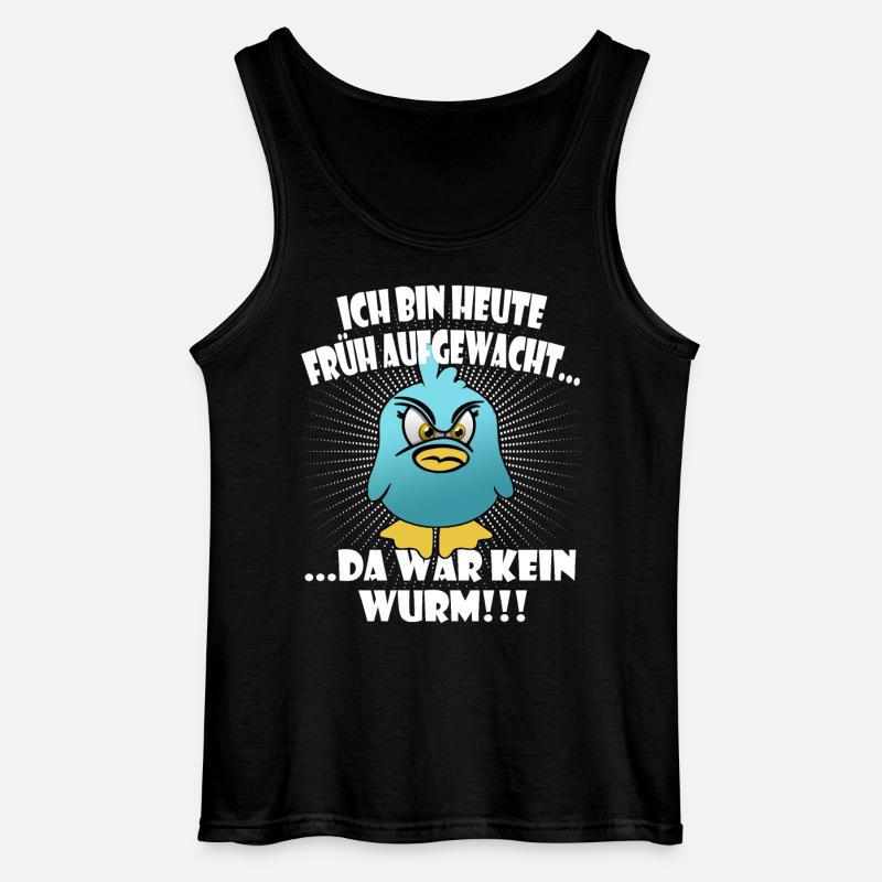 Lustiger "Der frühe Vogel" Spruch - Gildan Männer Tank Top - Schwarz