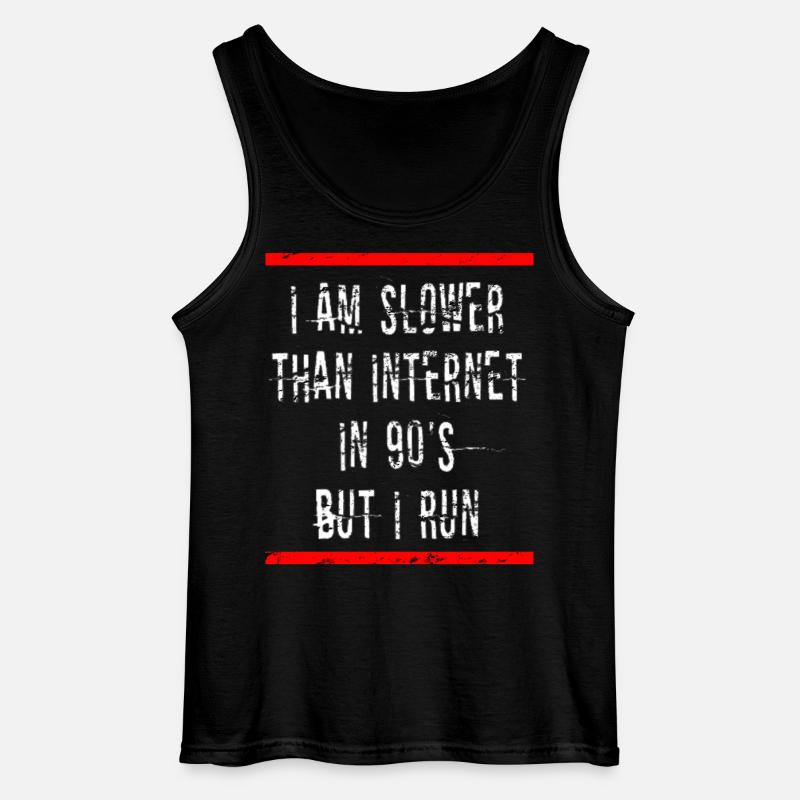 Slow Runner Running Run Gift - Gildan Men’s Tank Top - black