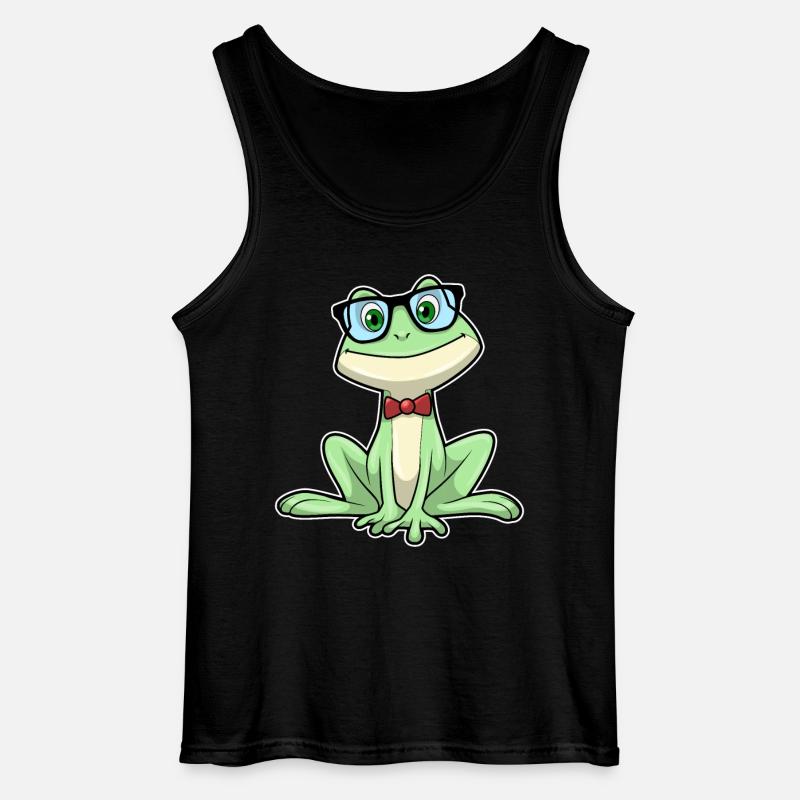 Frosch Nerd Buch Brille - Gildan Männer Tank Top - Schwarz