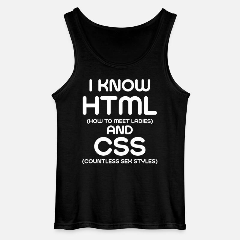 Jeg kjenner HTML og CSS - Gildan singlet for menn - svart