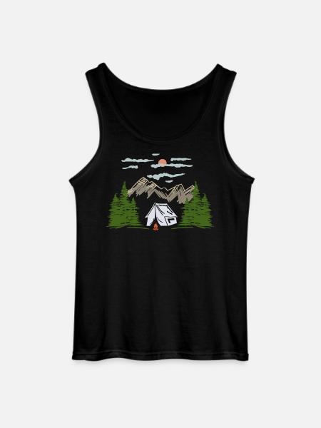 Camping Camping Mountain Motif Gift Idea - Gildan Men’s Tank Top - black