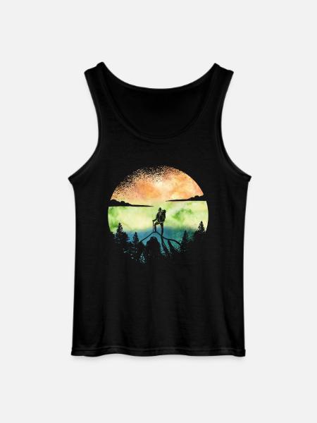 Wanderlust Hiker – Aquarell Adventure - Gildan Männer Tank Top - Schwarz