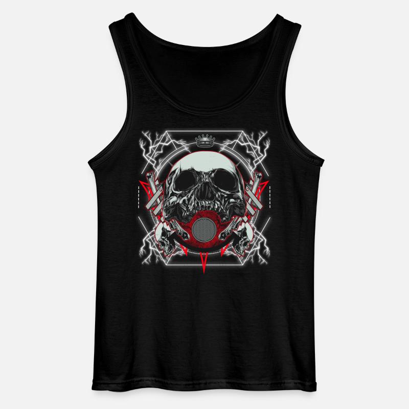 Skull Artwork with Lightning - Gildan Men’s Tank Top - black