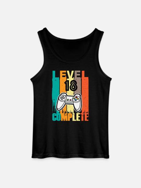 Level 18 Complete Controller 18th Birthday - Gildan Men’s Tank Top - black