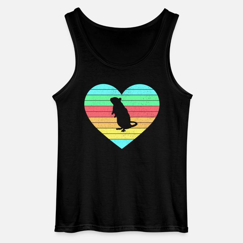 Maus Herz Design mit Regenbogen / Geschenk - Gildan Männer Tank Top - Schwarz