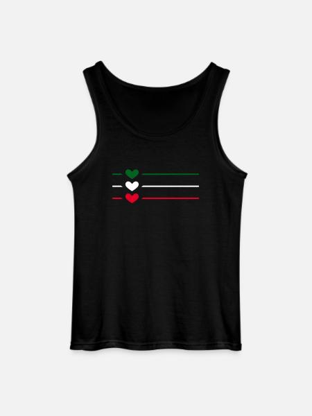 Italy Ornament Heart Line - Gildan Men’s Tank Top - black