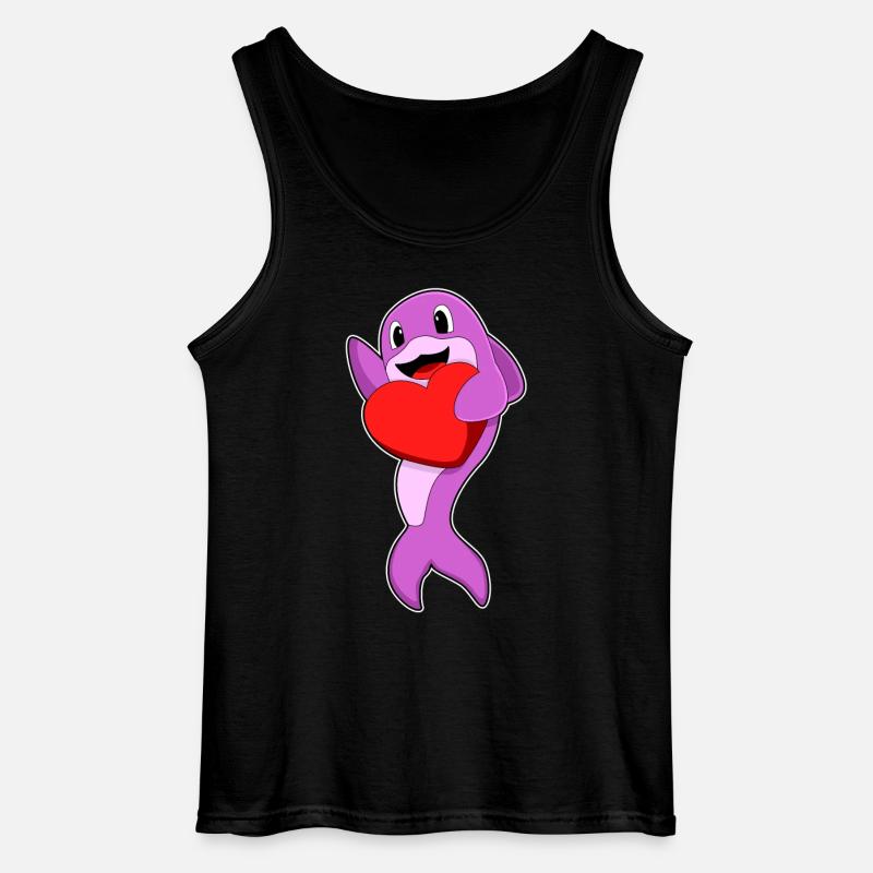 Delfin Herz - Gildan Männer Tank Top - Schwarz