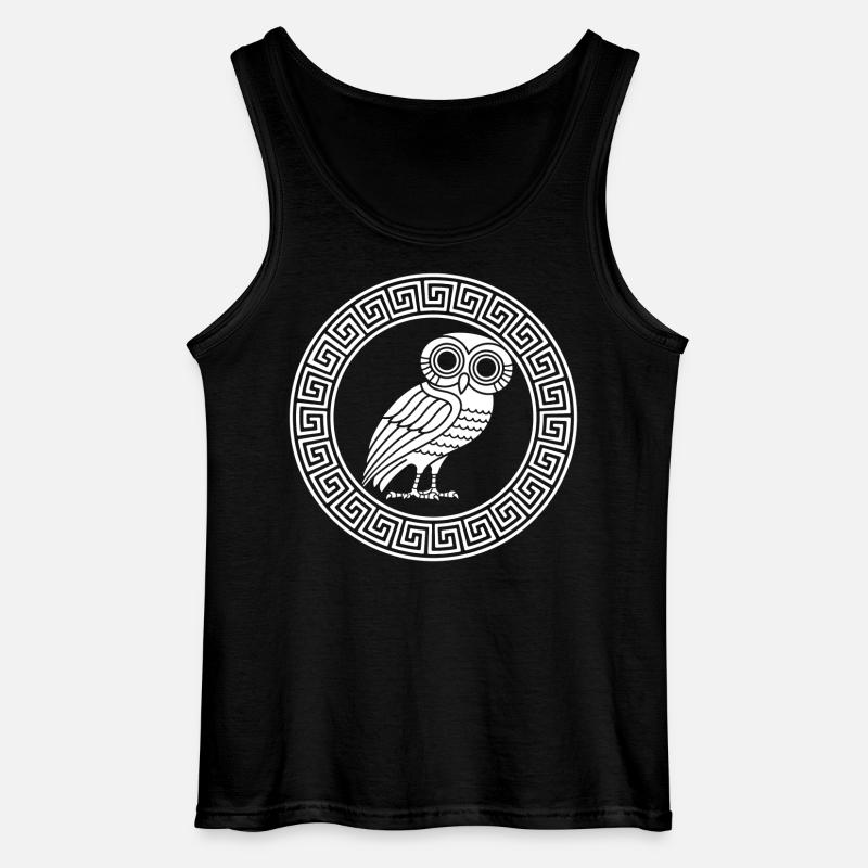 Griechisches Symbol der weißen Eule - Gildan Männer Tank Top - Schwarz