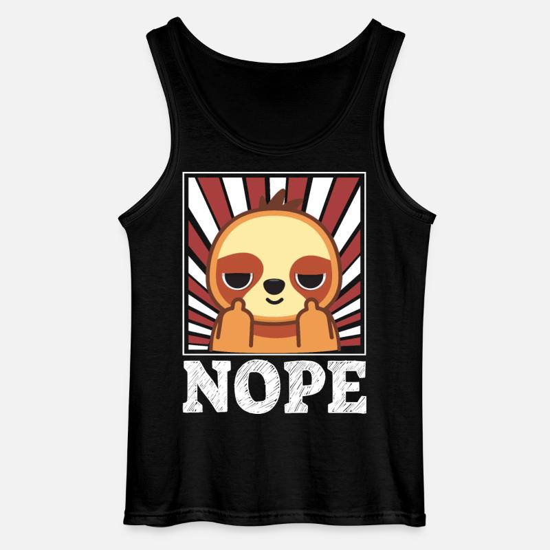Nope - Faultier mit Mittelfinger - Gildan Männer Tank Top - Schwarz