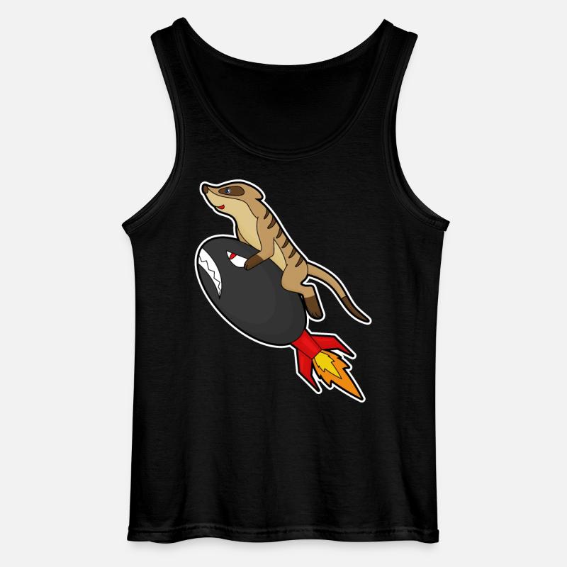 Erdmännchen Rakete - Gildan Männer Tank Top - Schwarz