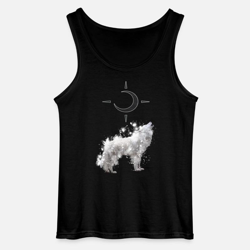 Wolf's Kunst mit Halbmond - Gildan Männer Tank Top - Schwarz