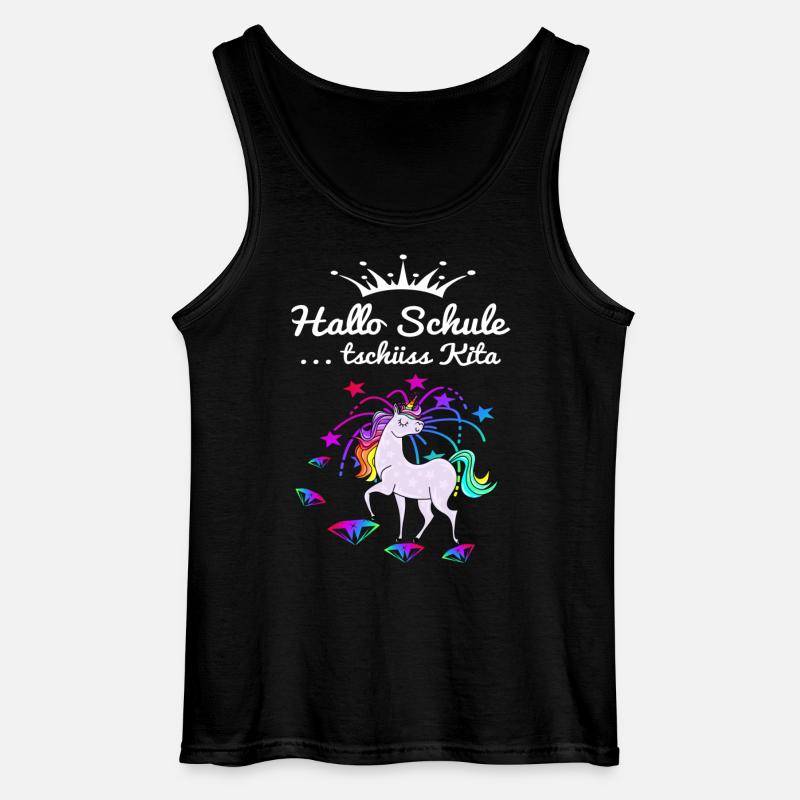 Einhorn Einschulung - Gildan Männer Tank Top - Schwarz