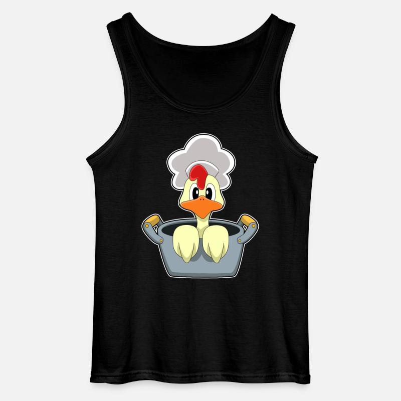 Poulet avec marmite - Débardeur Gildan Homme - noir