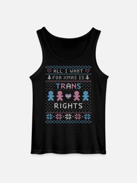 Ugly Xmas Sweater Trans rights - Gildan Men’s Tank Top - black
