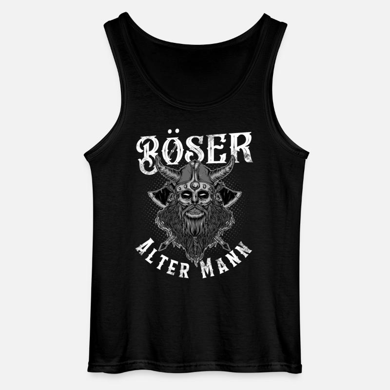 Böser Alter Mann Wikinger - Gildan Männer Tank Top - Schwarz