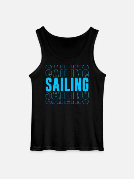 Sailing Typography - Text Stacked - Gildan Men’s Tank Top - black