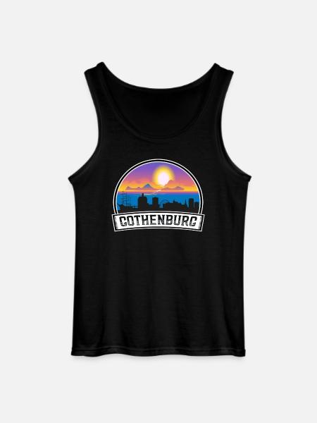 Göteborg Sweden Skyline Vintage Sunset Travel Så - Gildan tanktopp herr - svart