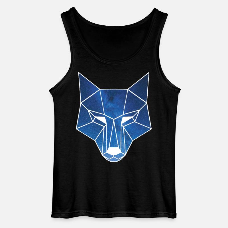 Weißer Wolf und Sternenhimmel - Gildan Männer Tank Top - Schwarz