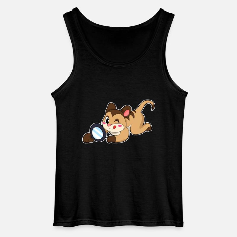 Erdmännchen mit Lupe - Gildan Männer Tank Top - Schwarz