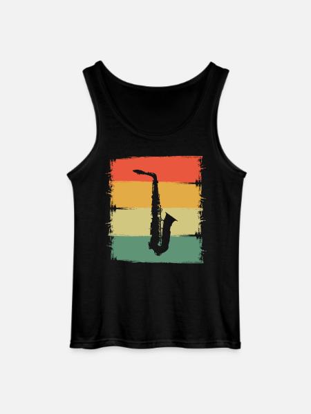 Saxophon - Gildan Männer Tank Top - Schwarz