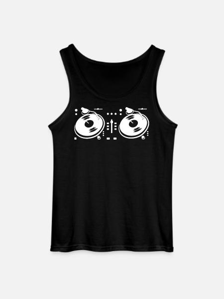 DJ Turntable - Gildan Men’s Tank Top - black