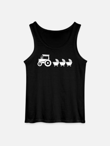 Traktor mit Babywagen - Drillinge - Gildan Männer Tank Top - Schwarz