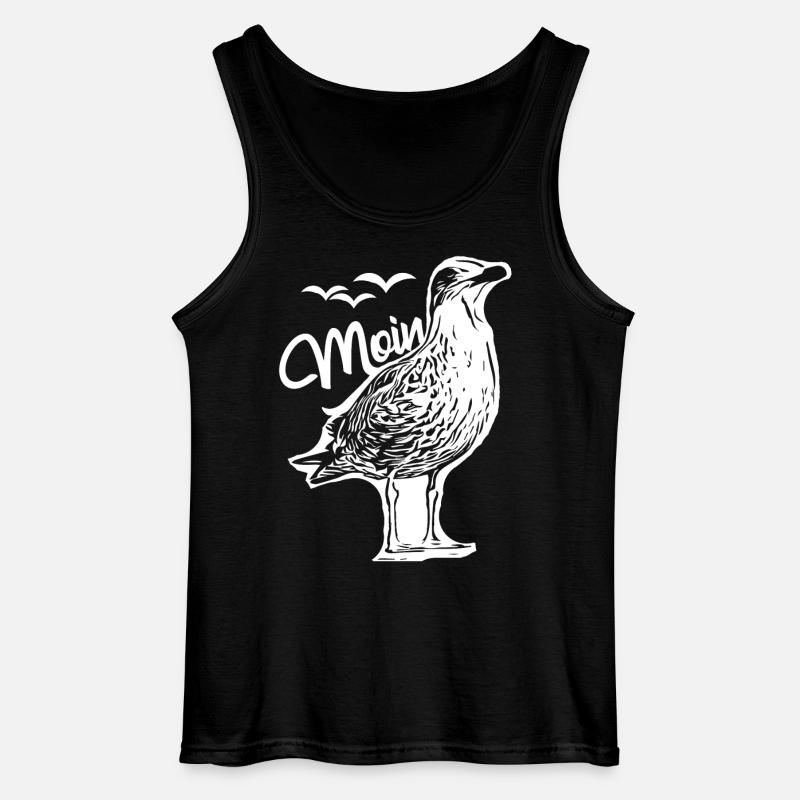 Moin - Möwe - Gildan Männer Tank Top - Schwarz