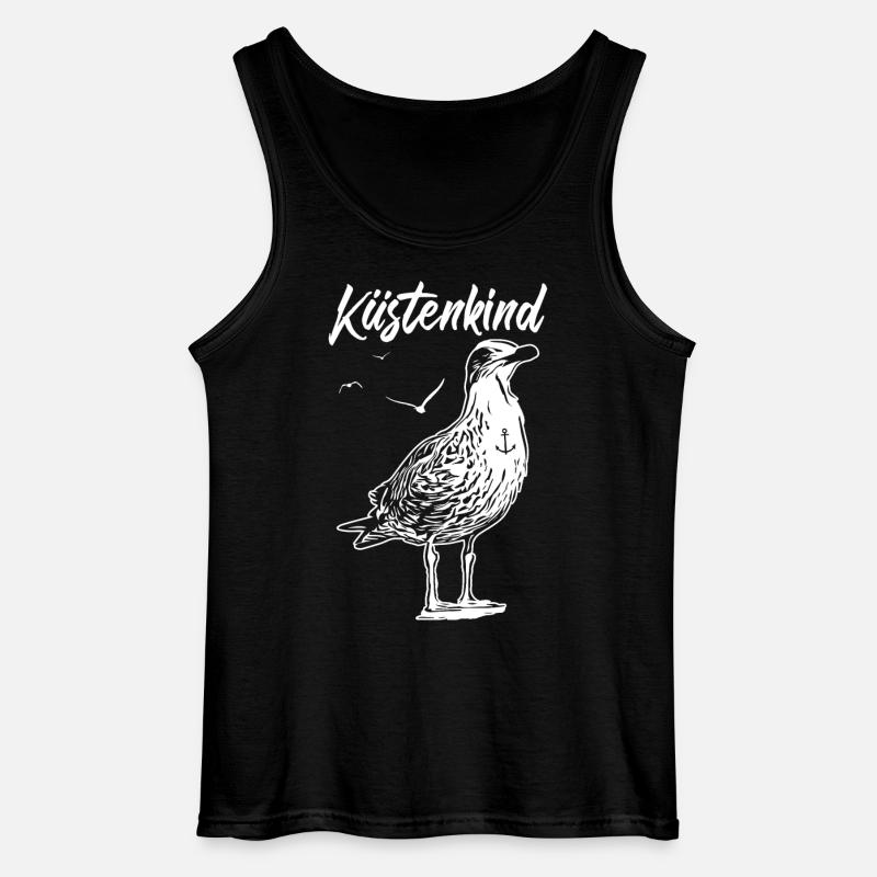 Küstenkind | Möwe | Anker - Gildan Männer Tank Top - Schwarz
