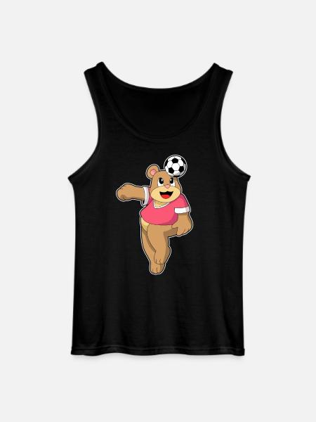 Bear Soccer Player Soccer - Gildan Men’s Tank Top - black