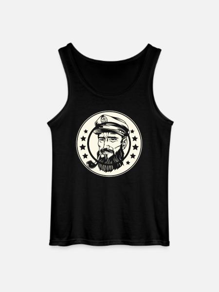 Captain Sailing Sailor Sailboat - Gildan Men’s Tank Top - black