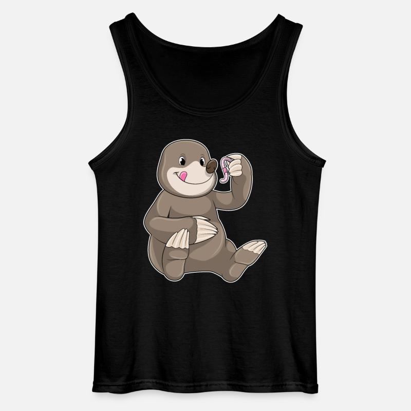 Maulwurf mit Regenwurm - Gildan Männer Tank Top - Schwarz