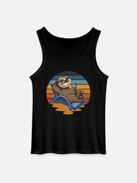 Faultier Urlauber Urlaub - Gildan Männer Tank Top - Schwarz